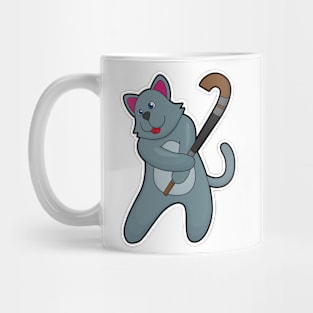 Cat at Hockey with Hockey stick Mug